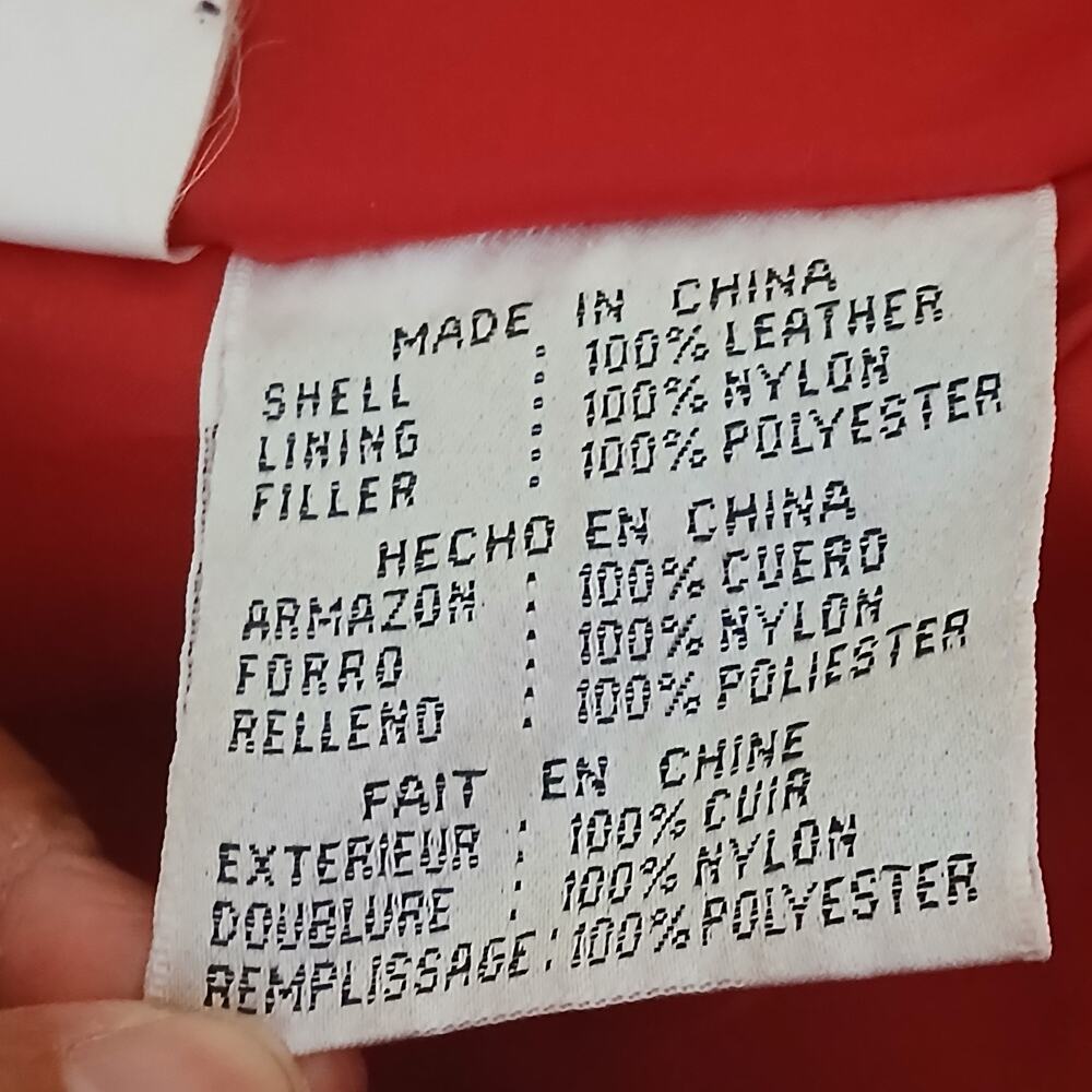 Fashion Elements Coat Women XL Red 100% Leather Casual Hooded Motorcycle 90's - Picture 14 of 16